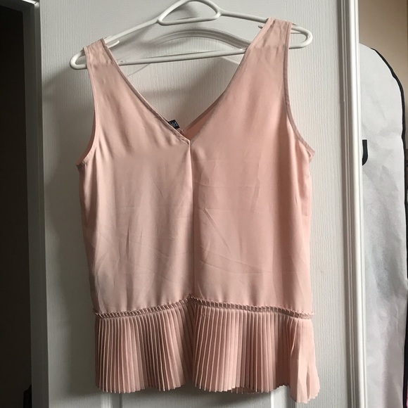 Blush Pink Pleated Peplum Tank - Picture 2 of 4